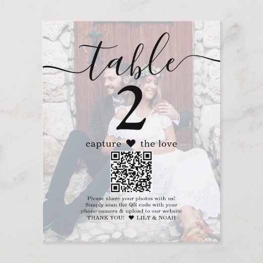 Papier 2 Photo Mariage Site Web QR Code Lumière Numéro de (Dos)