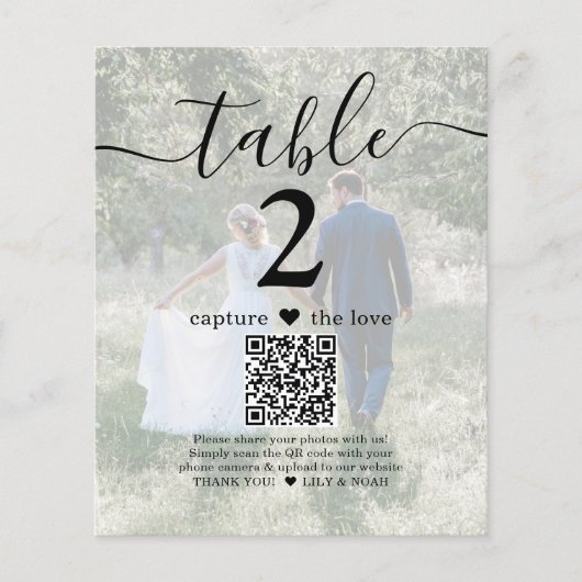 Papier 2 Photo Mariage Site Web QR Code Lumière Numéro de (Devant)