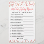 Papier 2ème anniversaire Trivia éditable jeu (Devant)