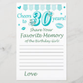 Papier 30 e anniversaire Mémoire préférée de l'anniversai (Devant)