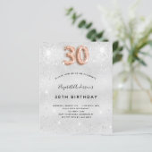 Papier 30e anniversaire argent rose or invitation (Debout devant)