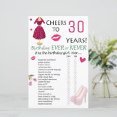 Papier 30e anniversaire Jeu jamais ou jamais (Debout devant)