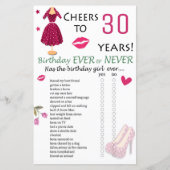 Papier 30e anniversaire Jeu jamais ou jamais (Devant)