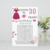 Papier 30e anniversaire Mot de recherche Jeu (Debout devant)