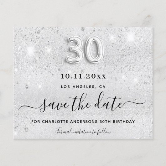 Papier 30e anniversaire parties scintillant argent enregi (Devant)