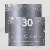 Papier 30e anniversaire parties scintillant argent enregi (Devant / Derrière)