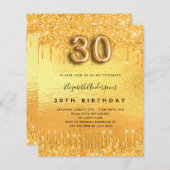 Papier 30e anniversaire parties scintillant d'or (Devant / Derrière)