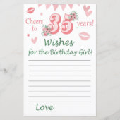 Papier 35 e anniversaire Voeux pour la fille d'anniversai (Devant)