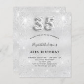 Papier 35e anniversaire argent parties scintillant budget (Devant / Derrière)
