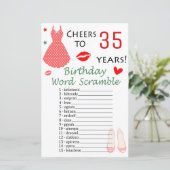 Papier 35e anniversaire Jeu de course de mots (Debout devant)