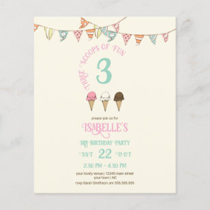 Papier 3 Cuillérées de Fun Anniversaire 3 ans Fête de Gla