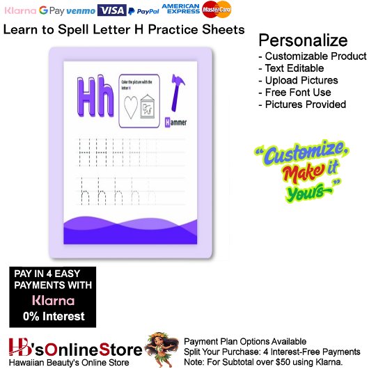 Papier 3 Learn To Spell Letter H Teacher Home Schooling