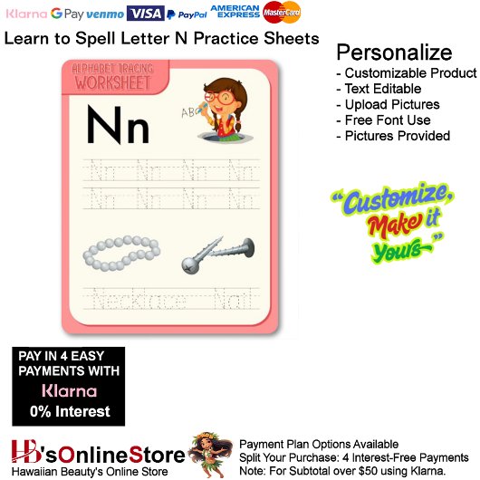 Papier 3 Learn To Spell Letter N Teacher Home Schooling