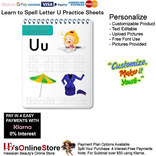 Papier 3 Learn To Spell Letter U Teacher Home Schooling