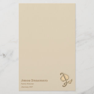 Papier - 3D bruin leder met naam