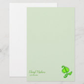 Papier - 3D Groen leder met naam (Voorkant / Achterkant)