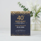 Papier 40e anniversaire Enregistrer la date Invitation bu (Debout devant)