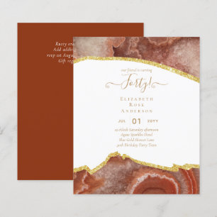 Papier 40e anniversaire Invitations Glamor Girly FUN mode