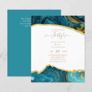 Papier 40e anniversaire Invitations Glamor Girly FUN mode