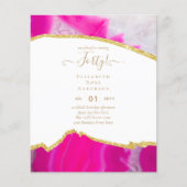 Papier 40e anniversaire Invitations Glamor Girly FUN mode (Devant)