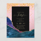 Papier 40e anniversaire Invitations Glamor Girly FUN mode (Devant)