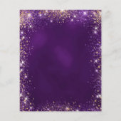 Papier 40e Anniversaire rose violet invitation en or (Dos)