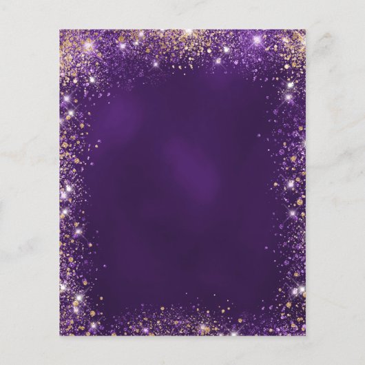 Papier 40e Anniversaire rose violet invitation en or (Dos)