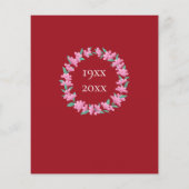 Papier 40e anniversaire Ruby Floral Wreath Invitation (Dos)