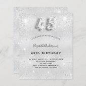 Papier 45e anniversaire argent parties scintillant budget (Devant / Derrière)