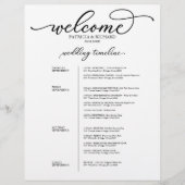 Papier 4 Jours Mariage Itinéraire Chic noir Script (Devant)