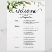 Papier 4 Jours Mariage Itinéraire Élégant Verdure (Devant)