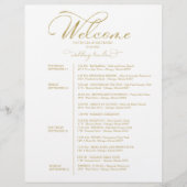 Papier 4 Jours Mariage Week-end Itinéraire Élégant Script (Devant)