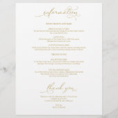 Papier 4 Jours Mariage Week-end Itinéraire Élégant Script (Dos)