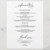 Papier 4 Jours Mariage Week-end Itinéraire Élégant Script (Dos)