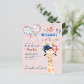Papier 4 juillet BABY SHOWER INVITATION Firecracker Giraf (Debout devant)