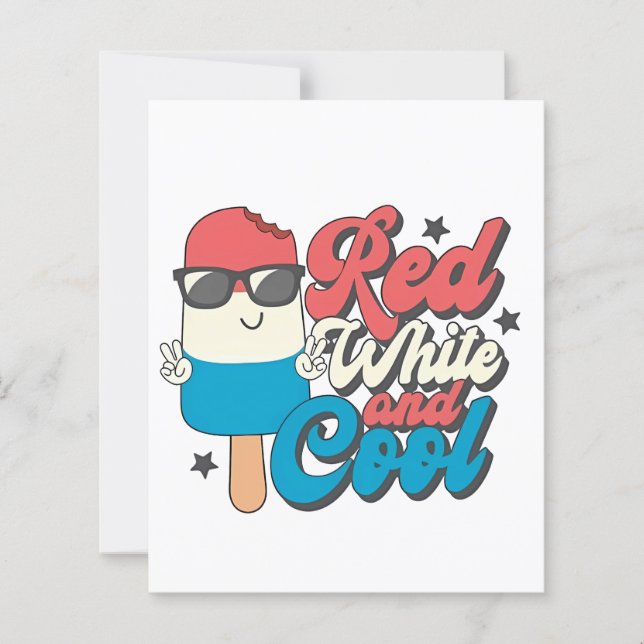 Papier 4 juillet Popsicles Rouge Blanc Et Cool (Devant)