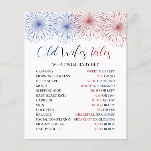 Papier 4 juillet Vieux contes de Wifes jeu. (Devant)