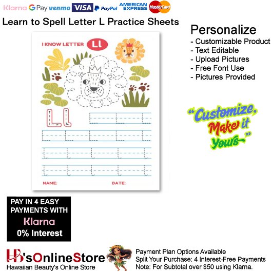 Papier 4 Learn To Spell Letter L Teacher Home Schooling