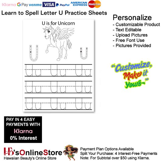 Papier 4 Learn To Spell Letter U Teacher Home Schooling