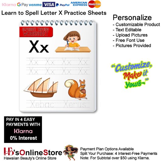 Papier 4 Learn To Spell Letter X Teacher Home Schooling
