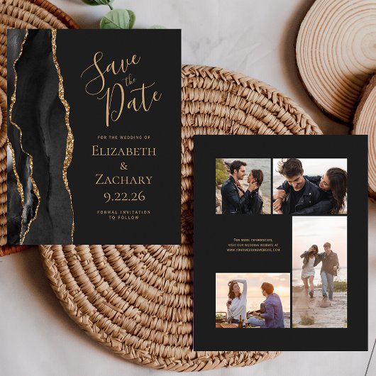 Papier 4-Photo Budget Black Gold Agate Dark Enregistrer l