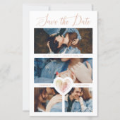 Papier 4 Photos Pink Heart Engaged Couple Session (Devant)