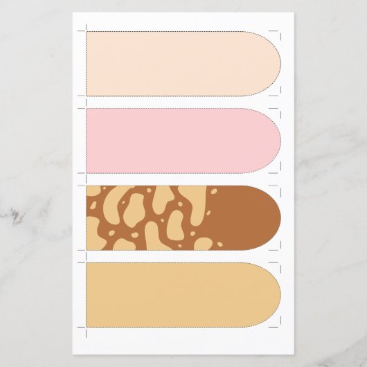 Papier 4 Signets à mâchoires découpés avec devis (Dos)