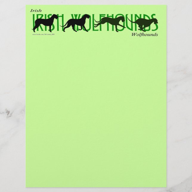 Papier 4 silhouettes de lévrier irlandais (Devant)