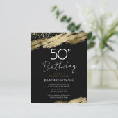 Papier 50e Anniversaire Budget de la fête Gold Black Invi (Debout devant)