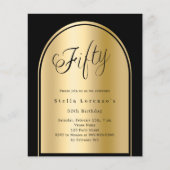 Papier 50e anniversaire en or noir l'arche script invitat (Devant)