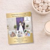 Papier 50e anniversaire mariage invitation photo or