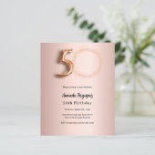 Papier 50e anniversaire rose d'or invitation photo (Debout devant)