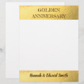 Papier 50ème anniversaire de Mariage d'or (Devant / Derrière)