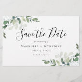 Papier 5.5x8.5 LINEN Eucalyptus Enregistrer La Date (Devant)